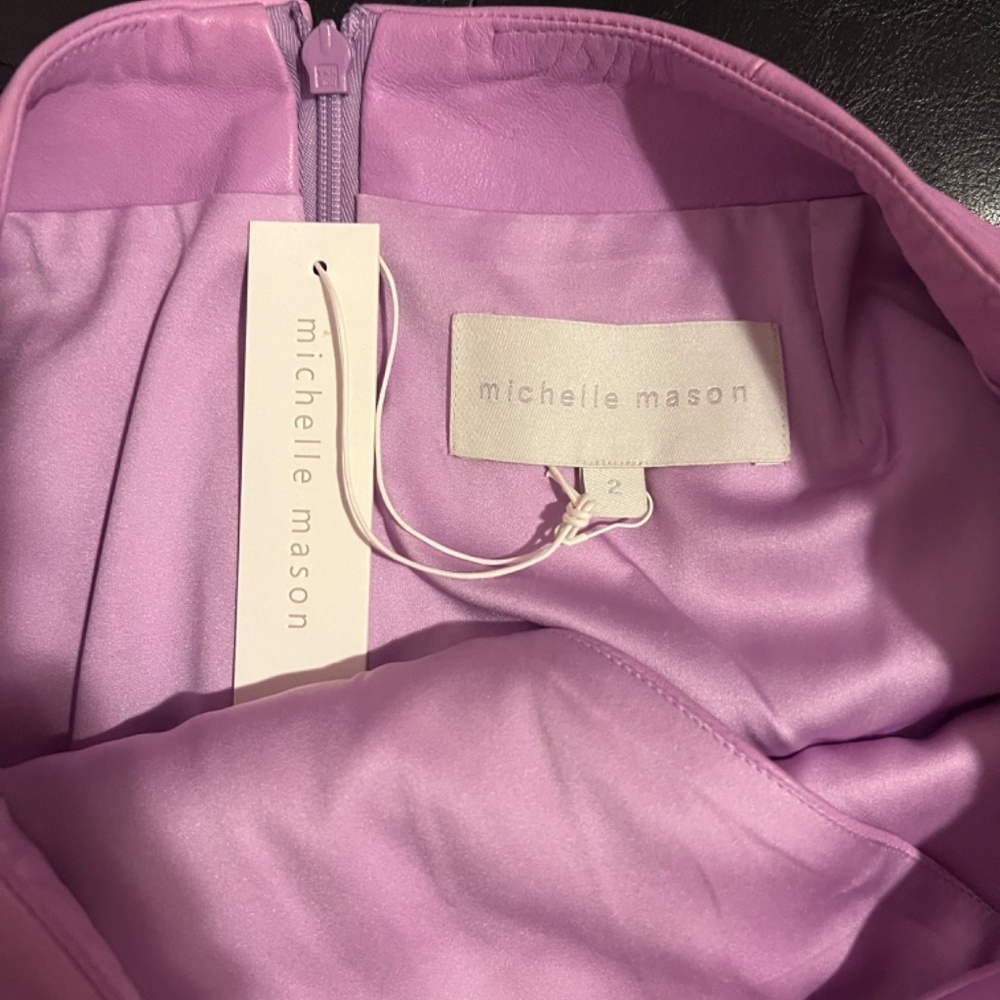 Michelle mason lilac leather skirt - Picture 5 of 6